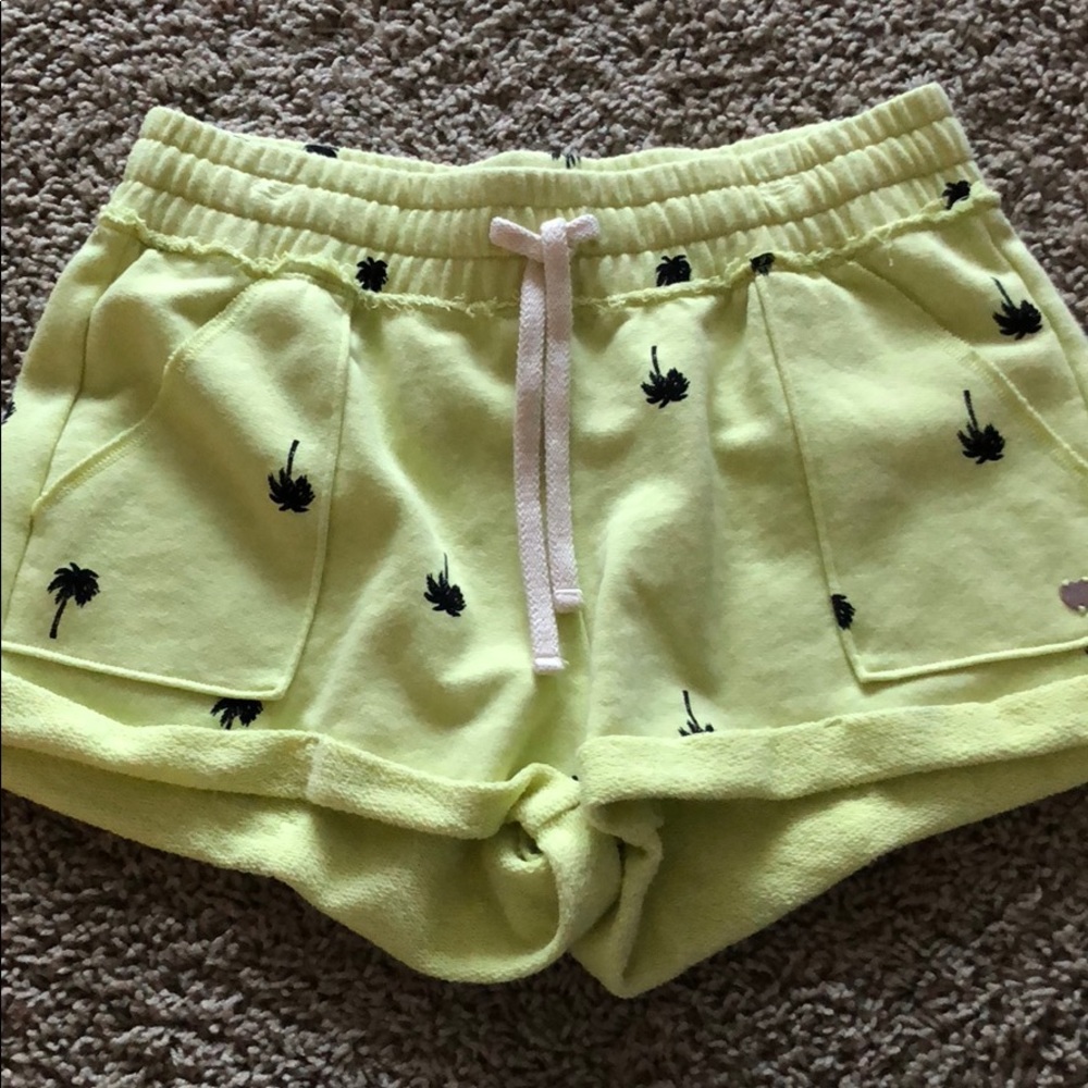 Juicy Couture Citron Yellow Palm Tree Shorts Small